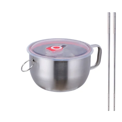 1 шт. миска для лапши из нержавеющей стали с крышкой антиобжигающая ручка