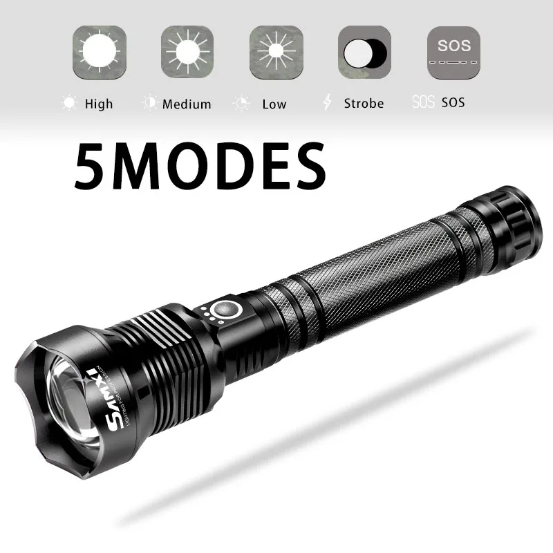 Перезаряжаемый светодиодный фонарь высокой мощности для самообороны