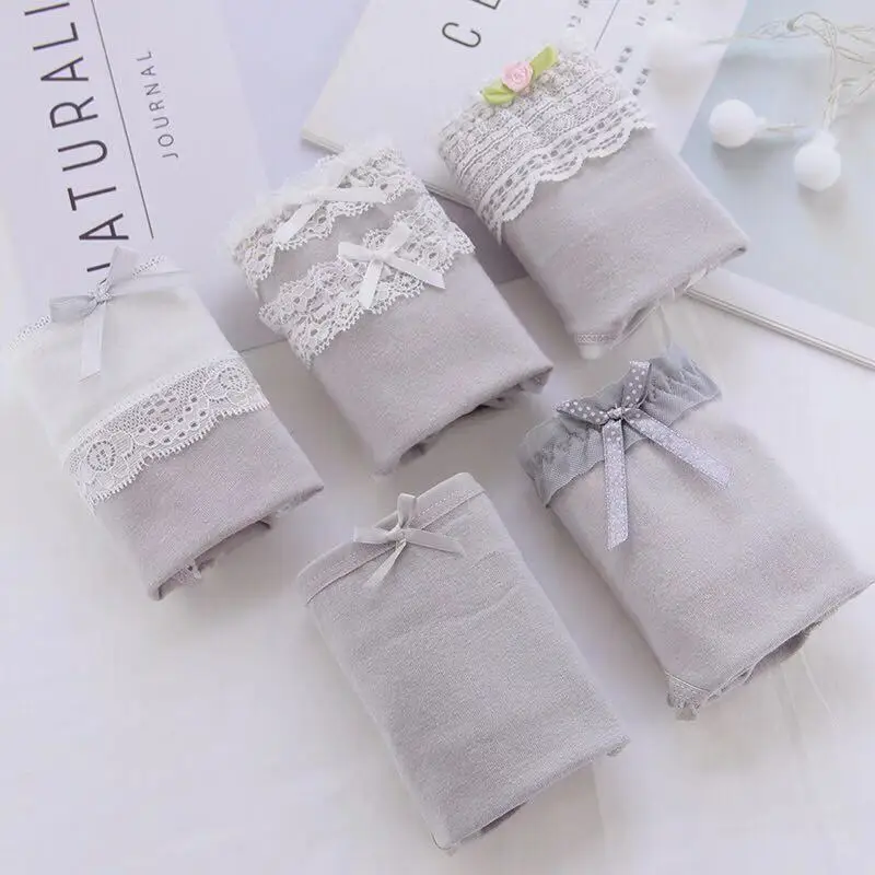 Детское нижнее белье для девочки 5 шт./пакет хлопковые кружевные низкой талией