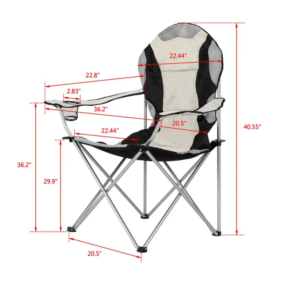 

Durable Medium Camping Chair Fishing Chair Folding Chair Iron Pipe 600D Oxford Cloth 41.34 X 22.83 X 22.83in