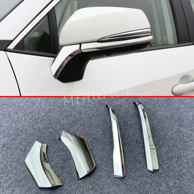 Хромированные боковые зеркала заднего вида планки полосы для Toyota RAV4 2019 2020