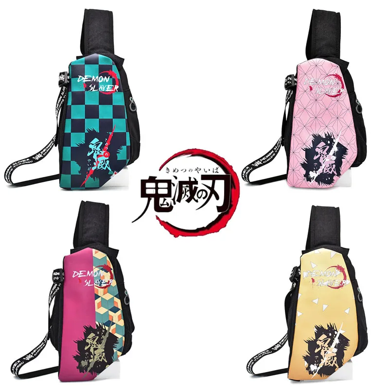 

Backpack Demon Slayer Canvas Diagonal Shoulder Bag Kamado Tanjirou Kimetsu No Yaiba Mochila Fashion Feminina Travel Bags Cosplay