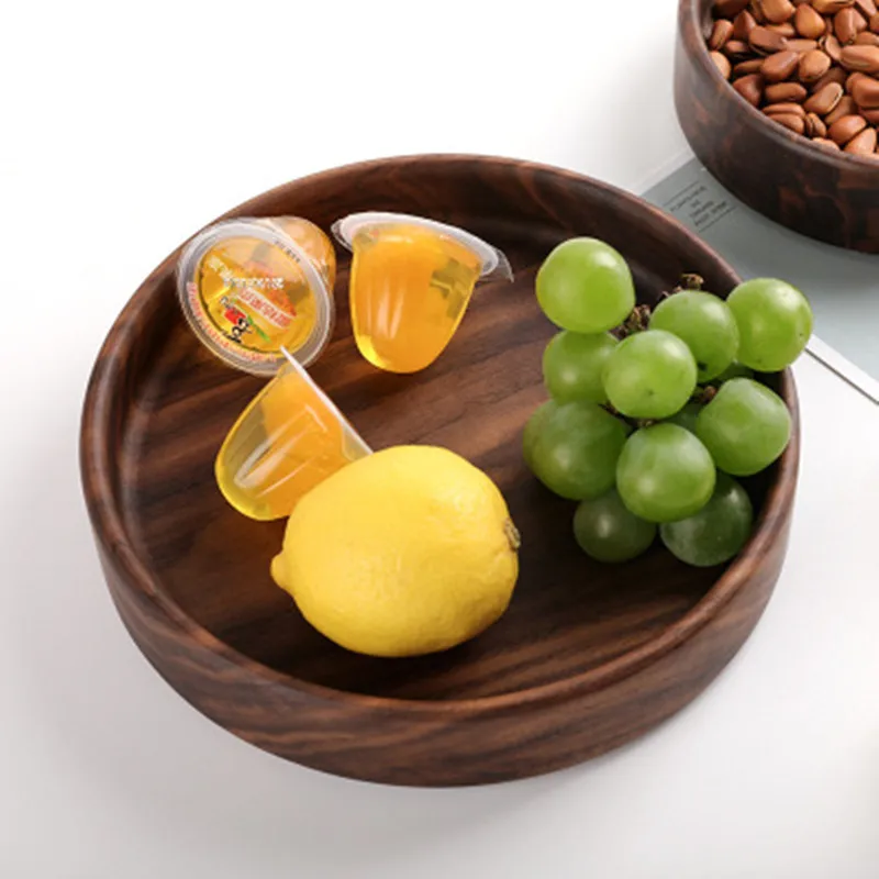 

Black Walnut Wood Cake Pan Tea Coffee Trays Wooden Food Fruit Plates Storage