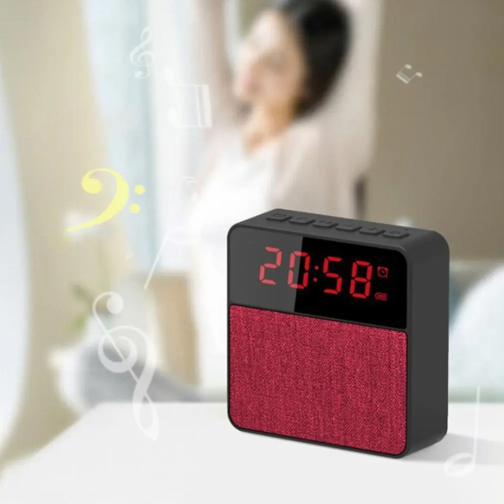 Беспроводной bluetooth-динамик светодиодный Будильник Поддержка громкой связи tf-карта радио fm-приемник дисплей времени стерео музыка