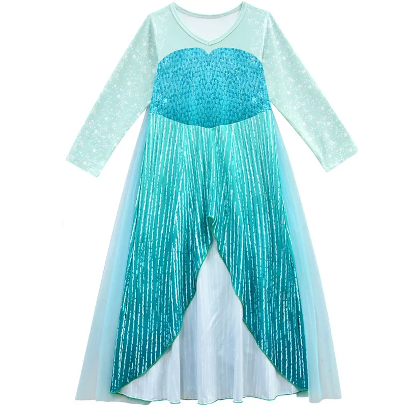 Girls Princess Fancy Elsa Dress Snow Queen Cosplay Costume Up for Kids Party Halloween Christmas Clothing | Детская одежда и обувь
