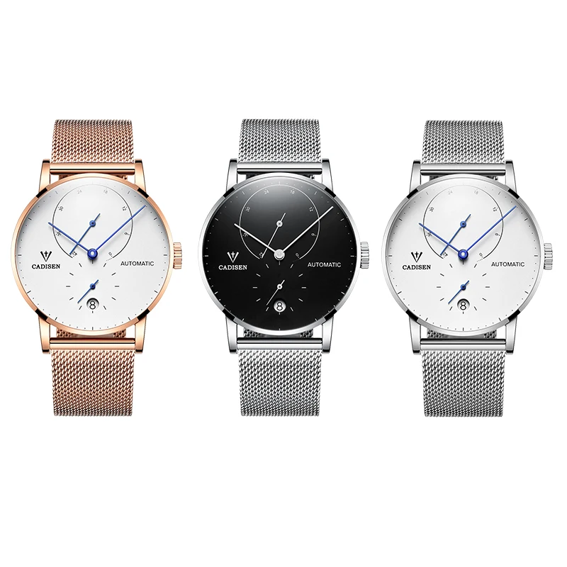 CADISEN luxury brand automatic watches men business mechanical men wristwatch stainless steel waterproof clock Relogio Masculino enlarge