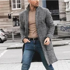 Мужская шерстяная длинная куртка, винтажная модная эксклюзивная деловая повседневная куртка, высококачественные осенние и зимние модели