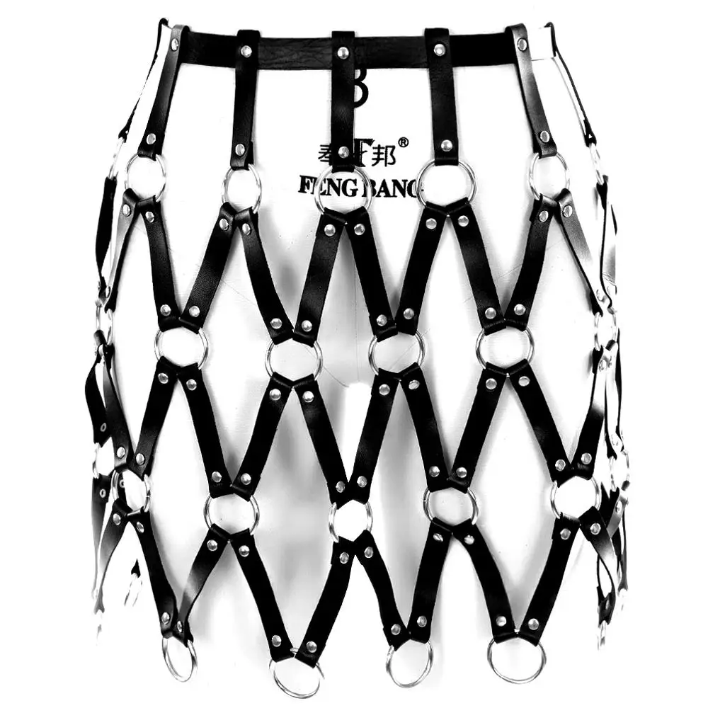 Готическая юбка ФЕТИШ боди ремень на талию бандаж Сексуальное белье кожаное