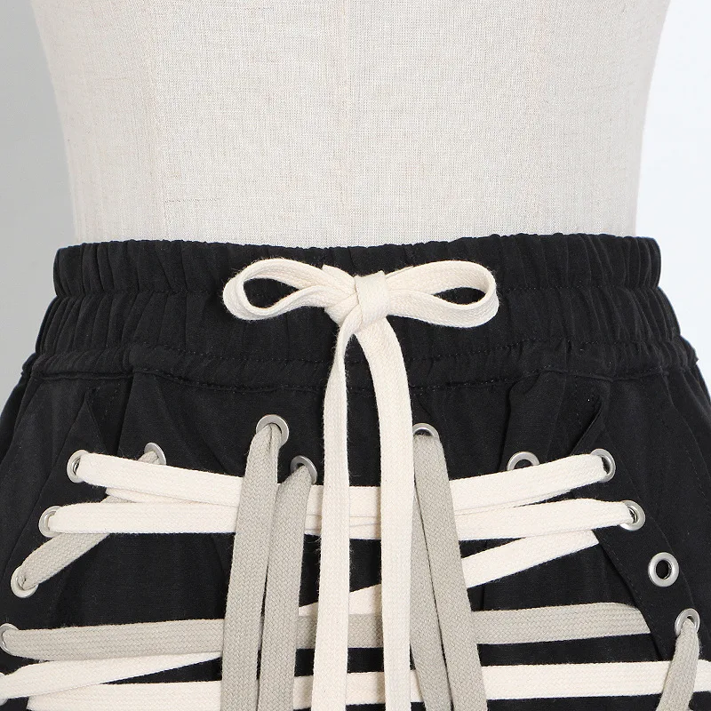 

2021new irregular rope strap casual skirt hippie skirts gothic skirt mini skirts cosplay skirts black skirt Bandage skirts women