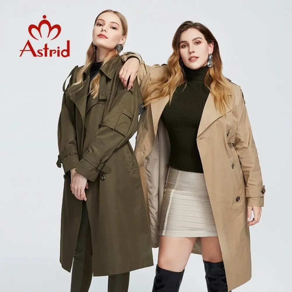 Astrid Новинка Весна Осень Тренч длинный модный ветрозащитный капюшон большой