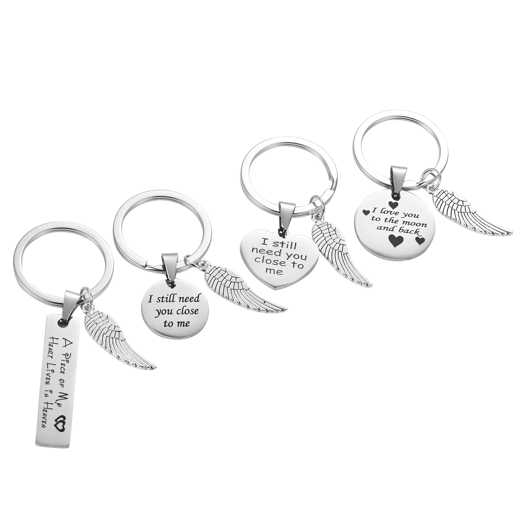 Stainless Steel Dog Tag Women Men Key Chain I Still Need You Close to Me Unisex Key Rings Charm Key Chains Wholesale