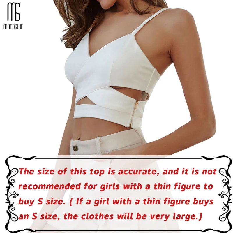 Женский короткий топ на бретельках Manoswe черный облегающий с v образным вырезом и