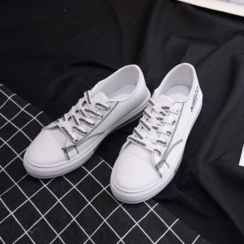 Новые женские повседневные парусиновые туфли классические белые кроссовки на