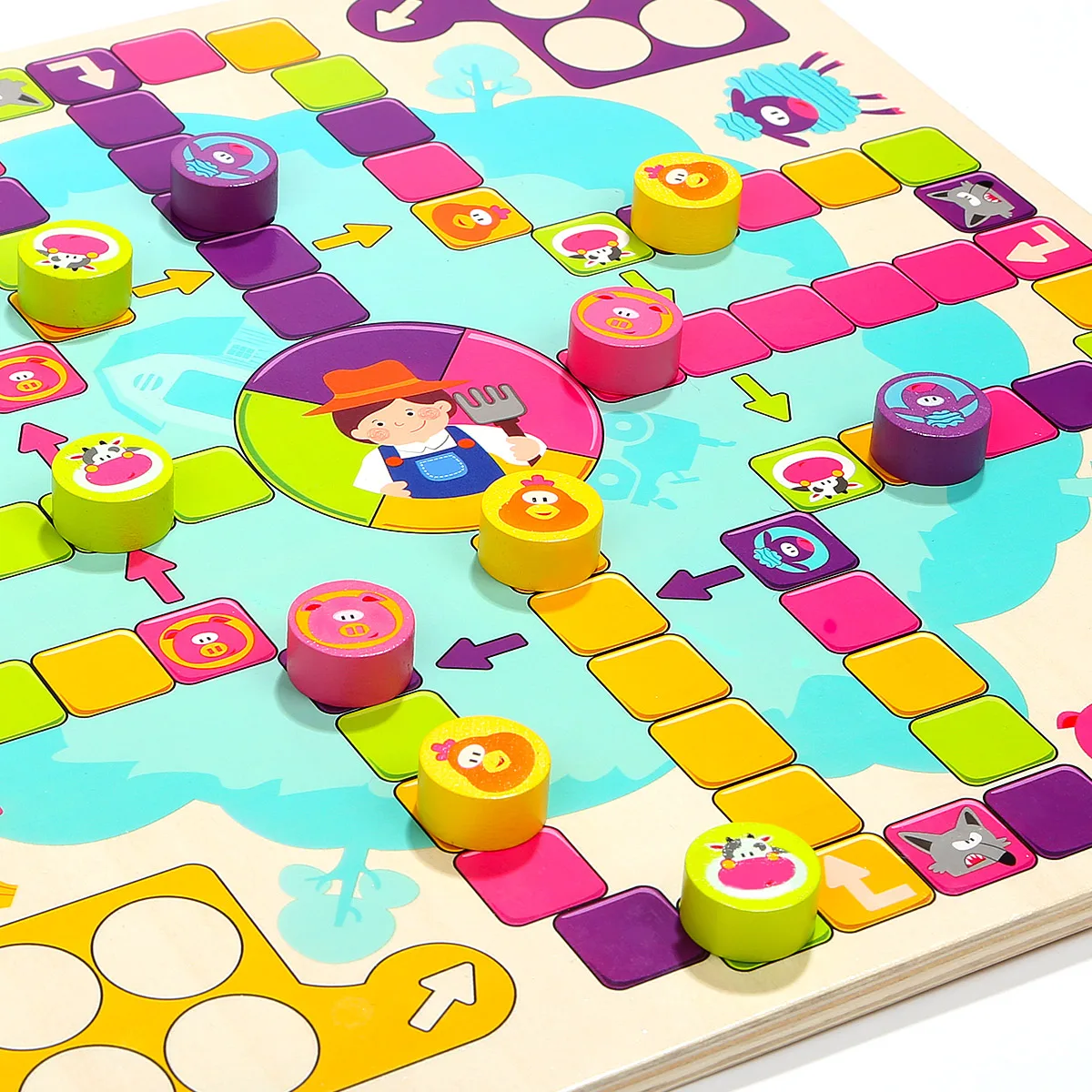 

ToP BRIGHT Happy Farm Flying Chess Family Game Children Learning Educational Puzzle Parent-Child Interactive Toys For Kids 36M+