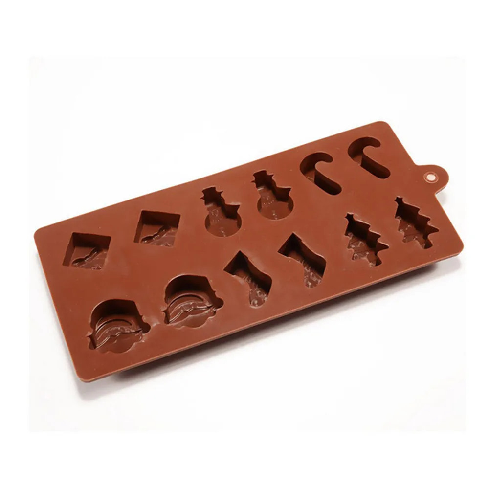 Рождественские силиконовые помадки для украшения торта сахарного ледяная форма