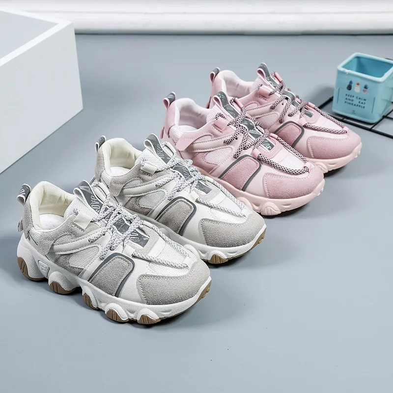 

Spring and Autumn Low Top Pink Round Toe Casual Lace-up Women's Breathable Fashion Shoes
