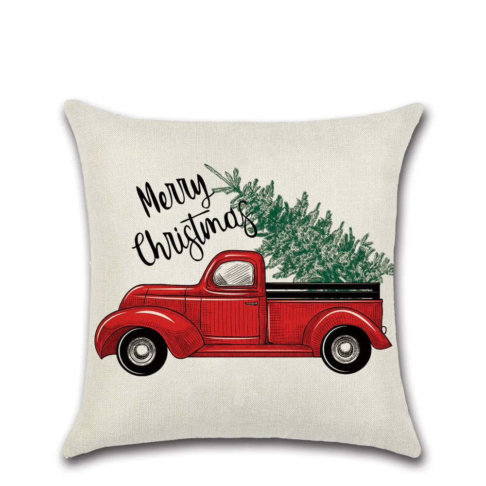 Christmas Day Cushion Case Car Home Decor Pillows Cases Wreath Sofa Bed Cushions Cover Linen Pillow Covers 45*45cm | Дом и сад