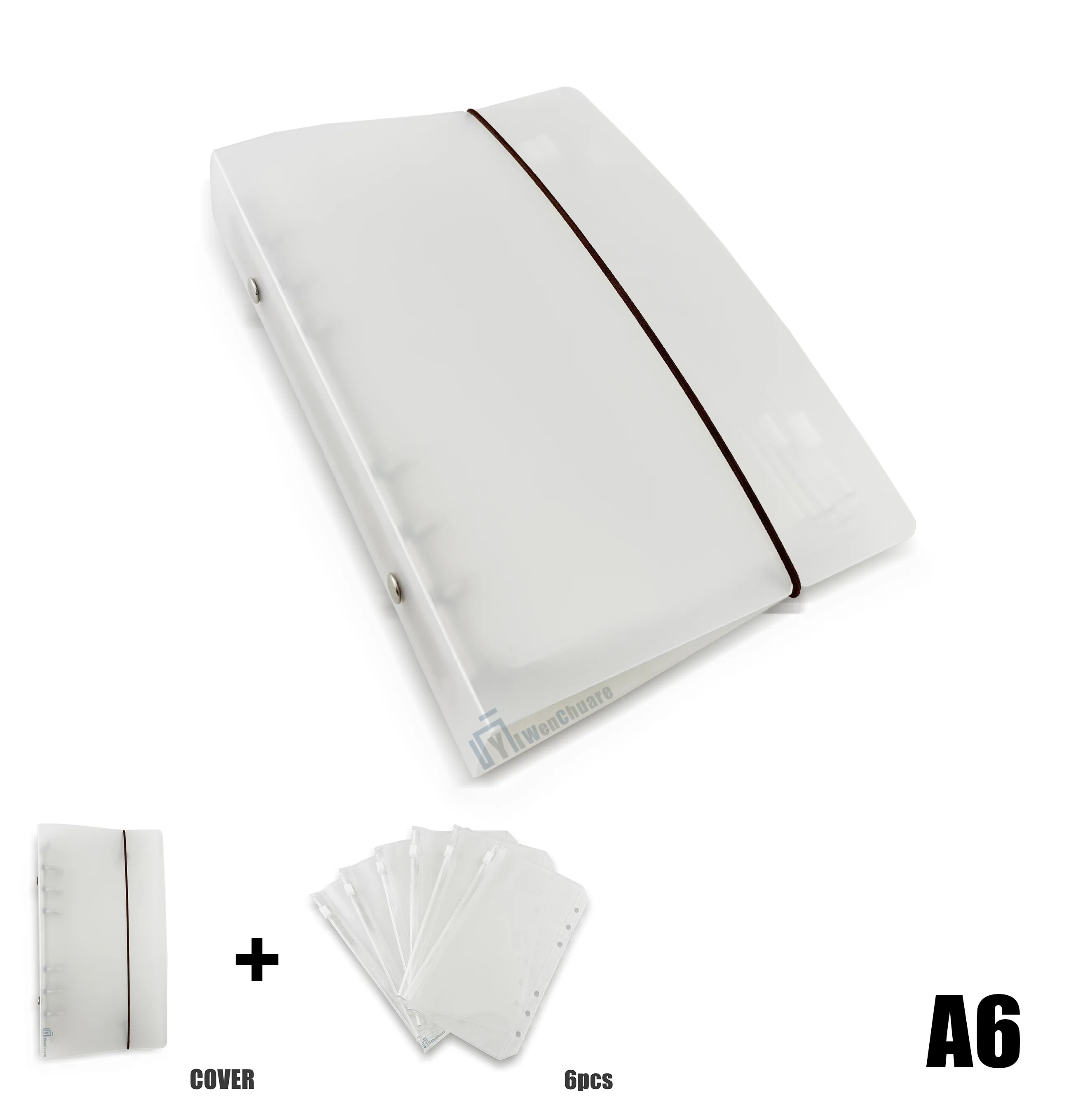 

Diary A6 6-Hole Transparent Loose Leaf Binder Notebook Inner Core Cover Note Book Journal Planner Office Stationery Supplie