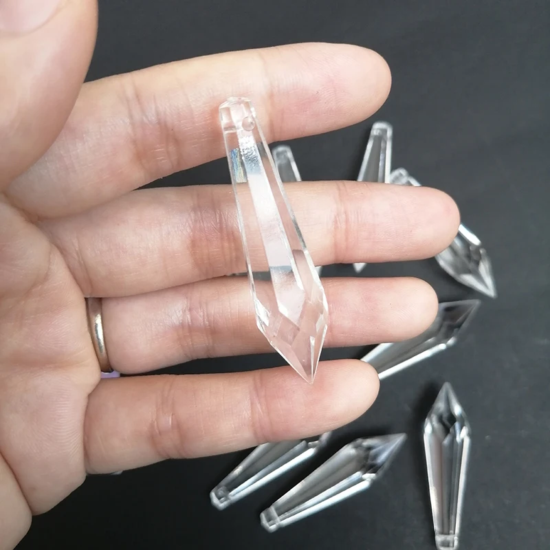 50Pcs/lot + Free Rings Clear 50mm Acrylic Drop Wedding Party Christmas Decoration Chandelier Curtain Hanging Prisms | Освещение