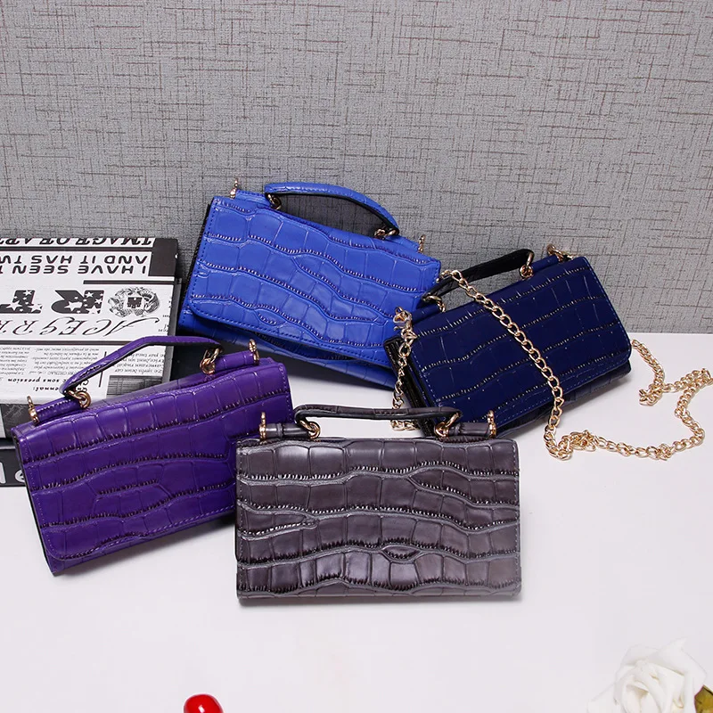 Женская сумка из натуральной кожи с узором крокодиловая кожа на молнии кошелек