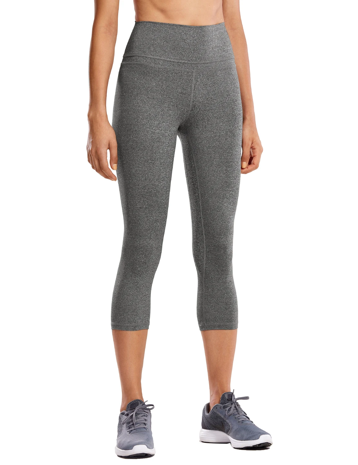 Heather Multi22 CRZ YOGA Для женщин голый чувство Высокая Талия Активные Брюки укороченные колготки Капри для занятий йогой - Цвет: Heather Multi22