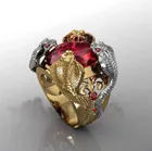 Властный Золотой Серебряный питон инкрустированный драгоценный камень кольцо для мужчин ювелирные изделия для вечеринок аксессуары Оптовая продажа