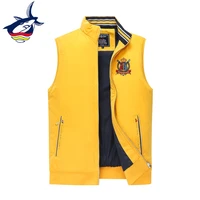 2020 high quality tace shark brand vest men stand collar cotton liner thick warm jacket sleeveless plus size 4xl yellow blue