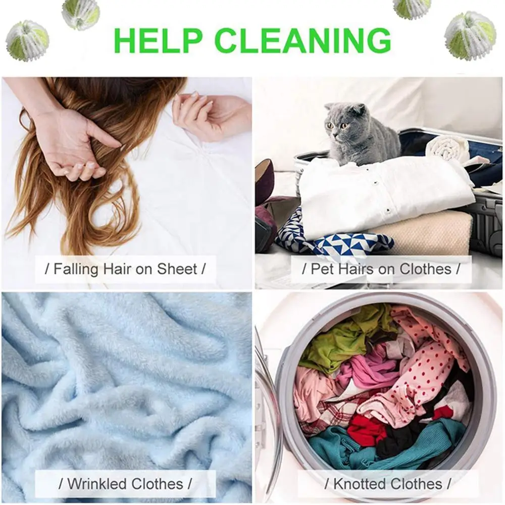 8 шт. многоразовые шарики для стирки машинная стирка сушилка белья мягкие