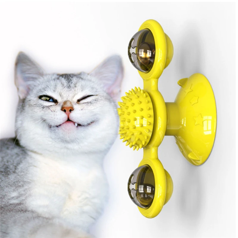 

Pet Toy Interactive Cat Toy Training Turntable Windmill Ball Whirling Toys For Cat Kitten Play Game Cat Dog Supplies Accessories