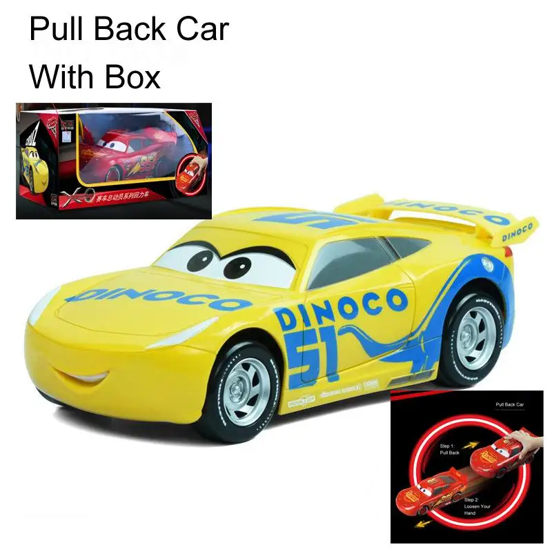Yel pullback withbox Disney Pixar машина 22 см Jackson Storm автомобиль с дистанционным управлением для детей Молния Маккуин игрушечный автомобиль оттягивающийся автомобиль Круз Рамирез игрушечный транспорт - Цвет: Yel pullback withbox