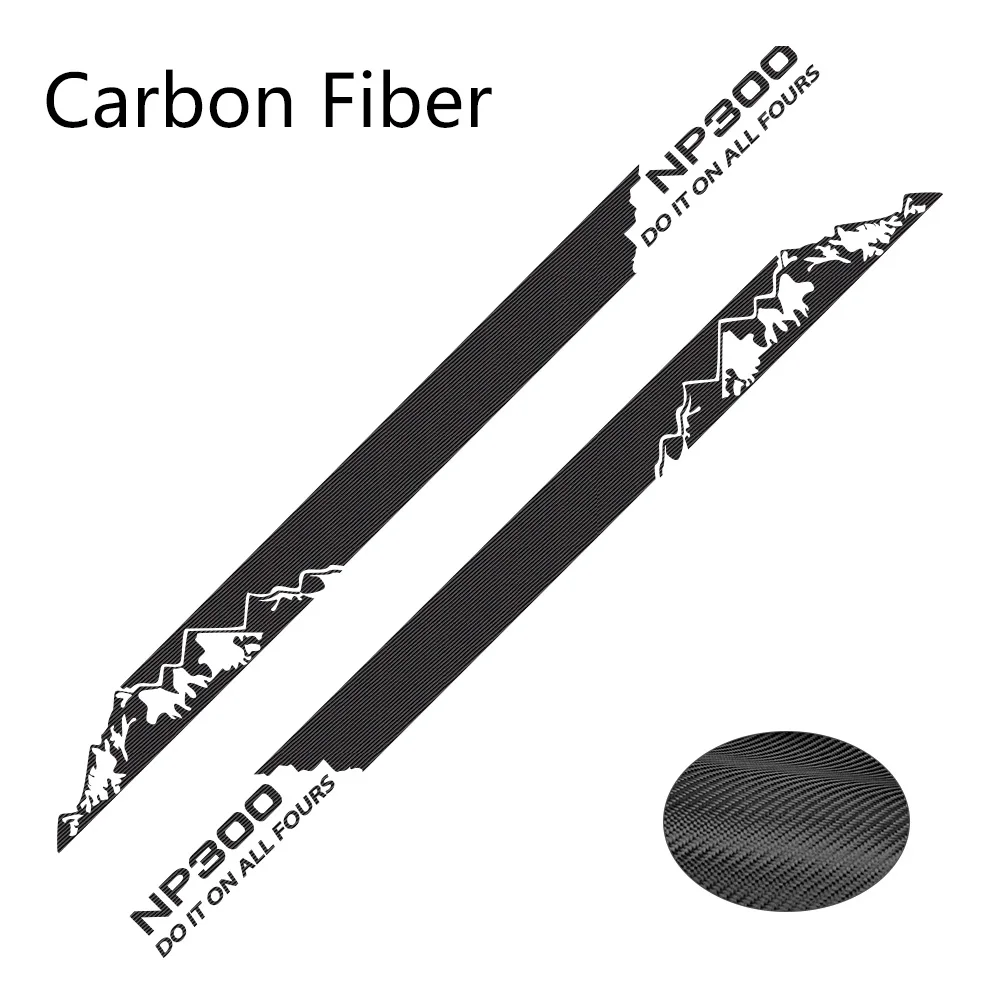 Carbon Fiber 2 шт. автомобильные длинные полосы наклейки для Nissan NAVARA NP300 DIY Авто Боковая дверь виниловая пленка наклейка спортивный стиль Тюнинг автомобиля аксессуары - Название цвета: Carbon Fiber