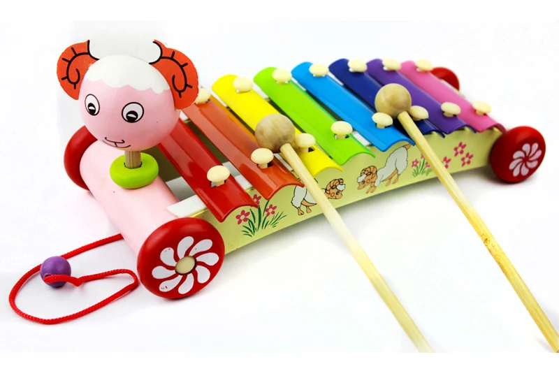 

toys musical instrument Children's Music Toy Lamb Octave Hand Knock Piano Can Drag Puzzle 0-3 Years Old Baby Educational Toys