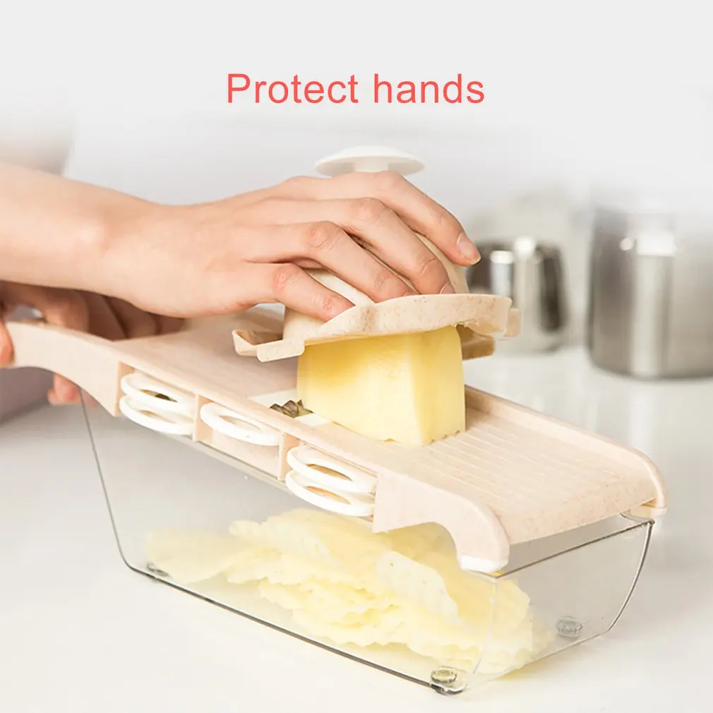 Новое устройство резки овощей и фруктов со стальным лезвием мандолин овощерезка