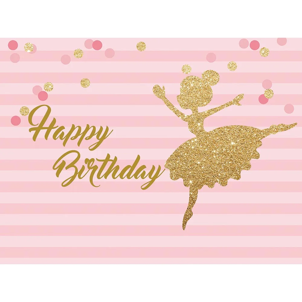 Allenjoy балетки Фоны для фотостудии в полоску розового цвета с золотой С Днем