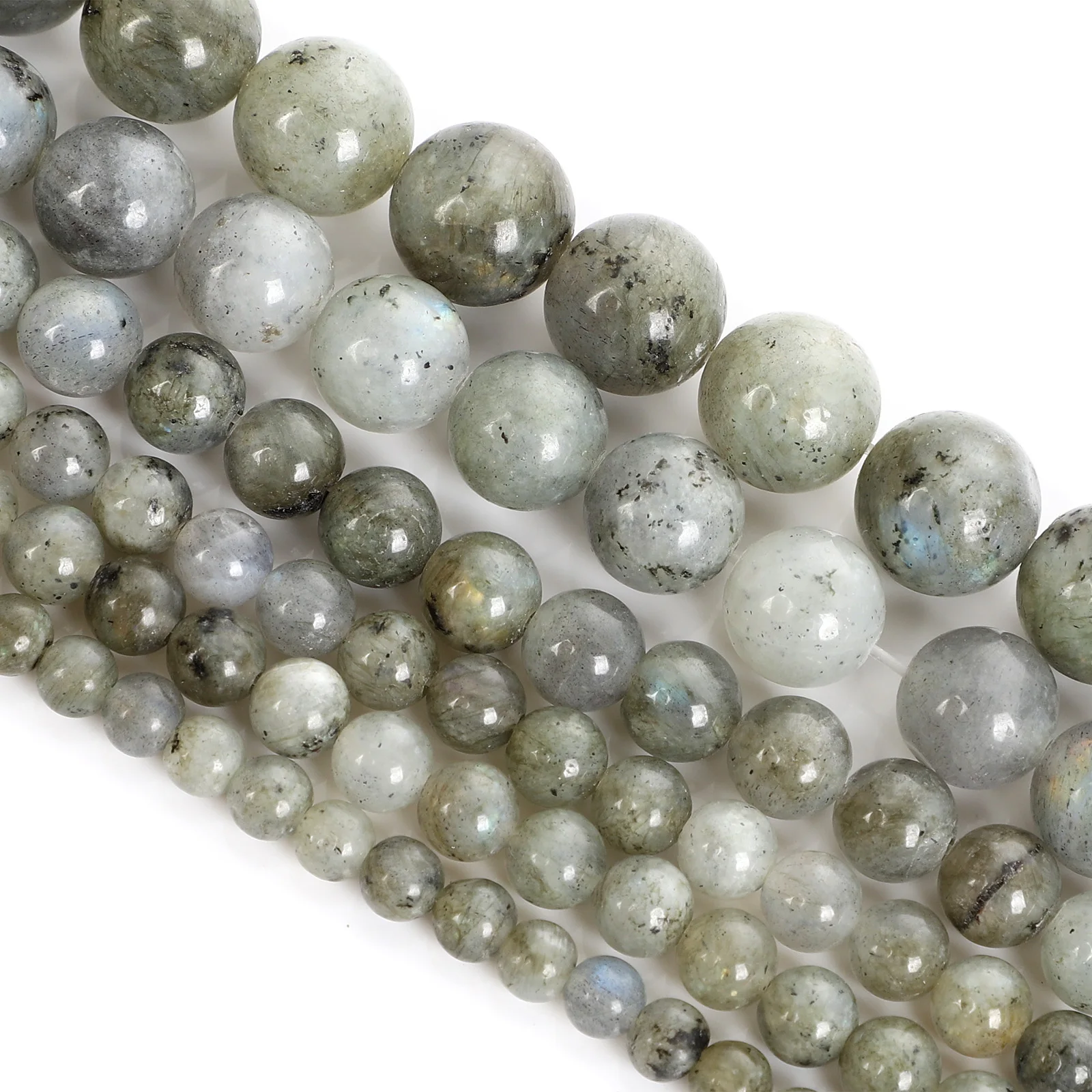 Бусины Из Натурального Лабрадорита гладкие круглые бусины из лунного камня