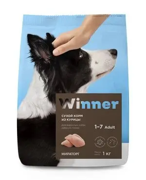 Winner Сухой корм с курицей для собак мелких пород 3кг | Дом и сад