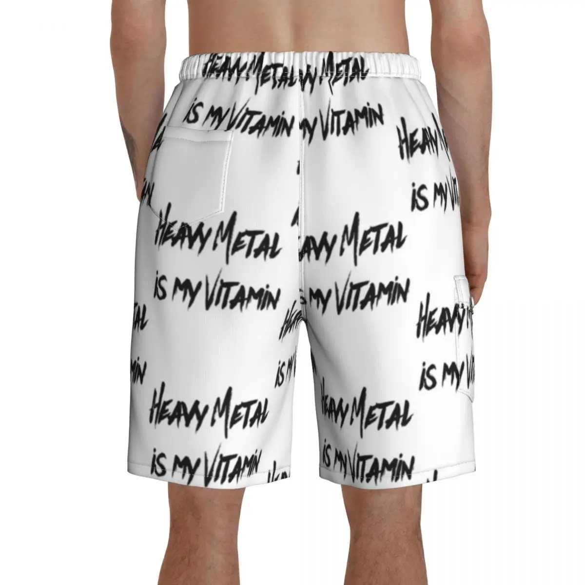 

Heavy Metal Board Shorts Men Beach Swimming Trunks Polyester Funny Swim Trunks