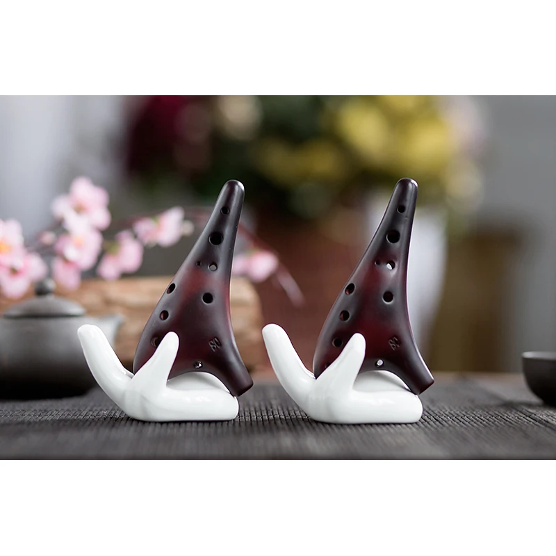 12 отверстий сопрано C окарина коричневый горящий классический музыкальный