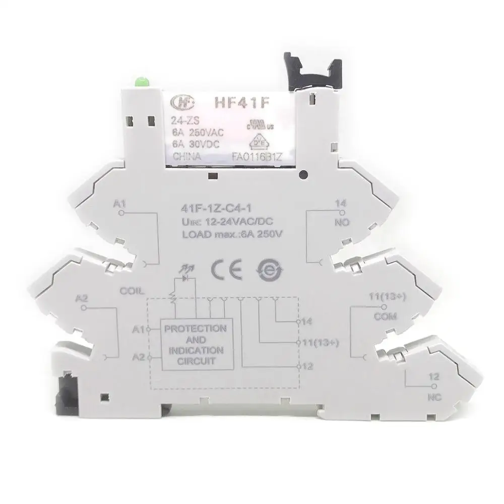 Фото Реле 41F-1Z-C2-1 HF41F 24-ZS 12-ZS 5 в 12 В 24 в 230 В 6A 1CO Slim/SSR, крепление на винтовой розетке светодиодный светодиодным реле №4