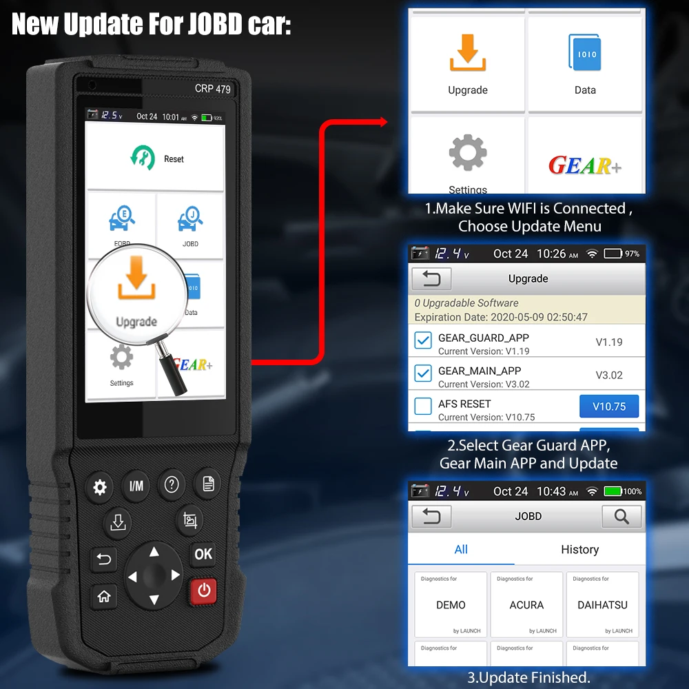 LAUNCH CRP479 OBD2 сканер профессиональный авто диагностический инструмент DPF AFS 16 Сброс