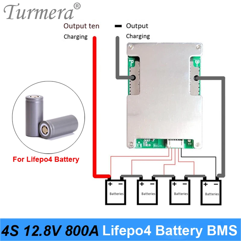 Turmera 4S 12 8 а 50 А 14 4 В 32700 в Lifepo4 батарея BMS плата с балансировкой для системы