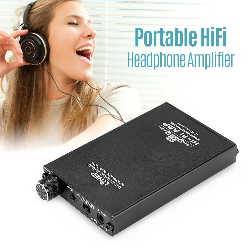 

Portable HiFi Headset Amplifier Headphones Amp 3.5mm Input & Headphone Jack Built-in Rechargeable Battery with Volume Control