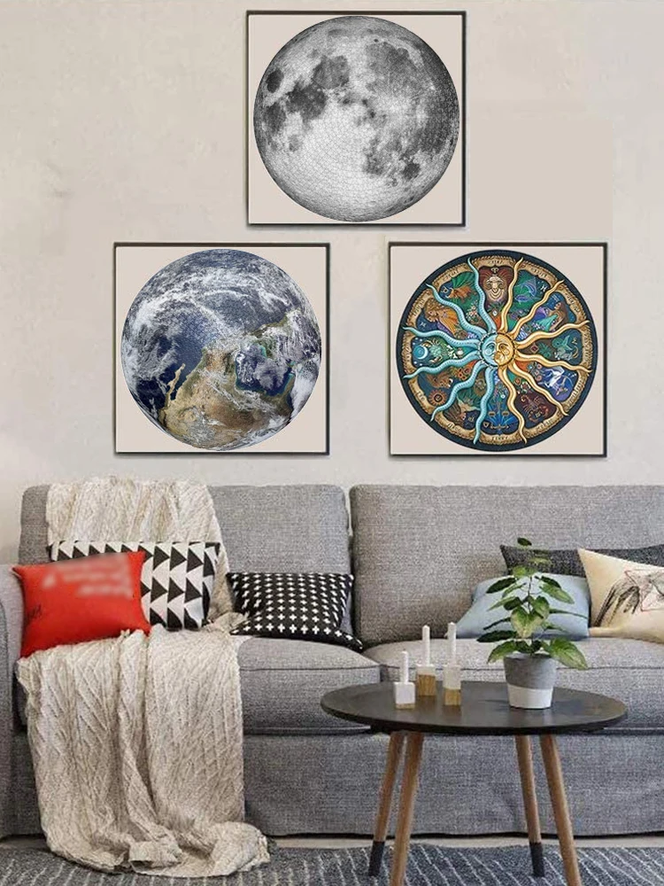 

Round Jigsaw Gradient Constellation Christmas Funny Jigsaw 1000 Pieces Challenge Educational Stress Relief Adults Kids Toys