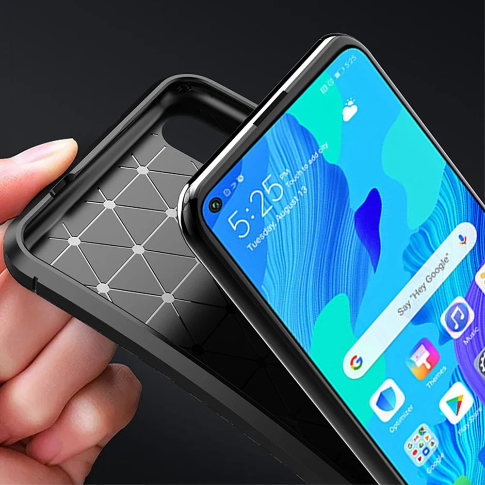 keysion shokproof case for huawei nova 5t matte carbon fiber silicone bumper flex phone cover for huawei honor 20 20s 20 pro free global shipping