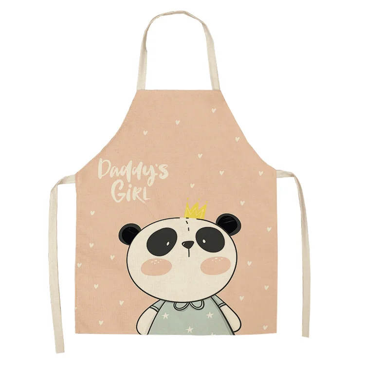 

Cotton and hemp creative cartoon bear apron supports customization