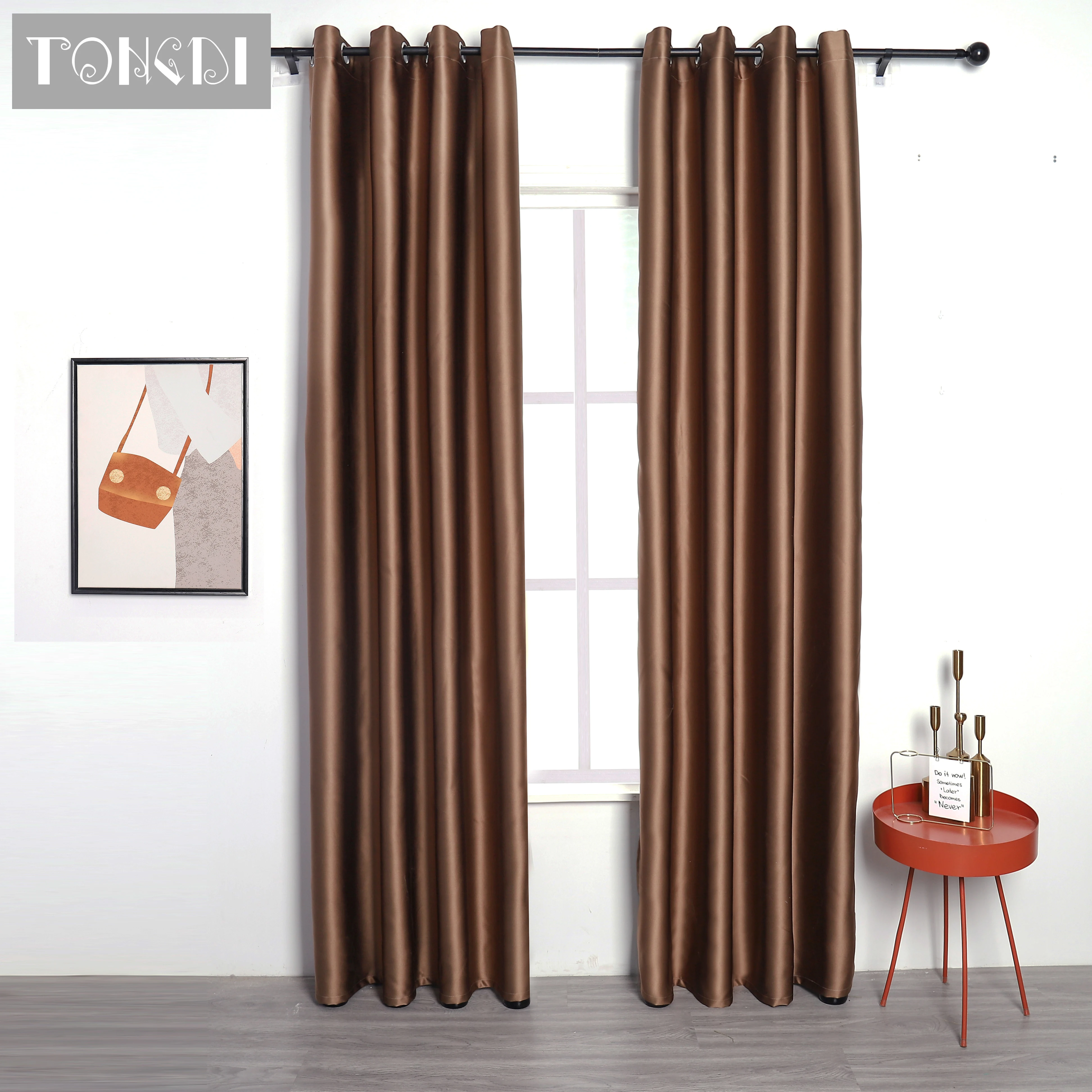 TONGDI затемненные шторы Современные Блестящие высококачественные однотонные
