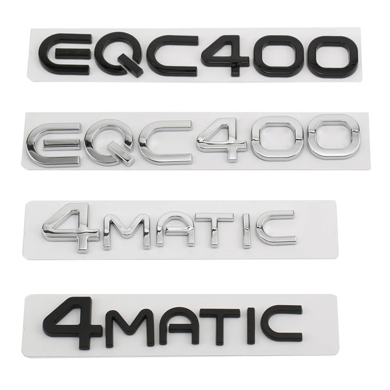 

EQC400 4MATIC Rear Trunk Logo Emblem Sticker For Mercedes Benz EQC 350 400 Tailgate 3D Decor Nameplate Black Silver Accessories