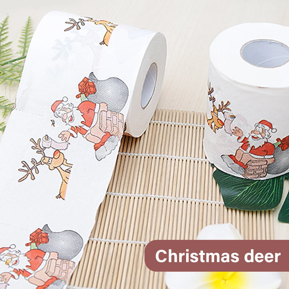 10*10cm Christmas Toilet Roll Paper Home Santa Claus Bath Supplies Xmas Decor Tissue | Дом и сад
