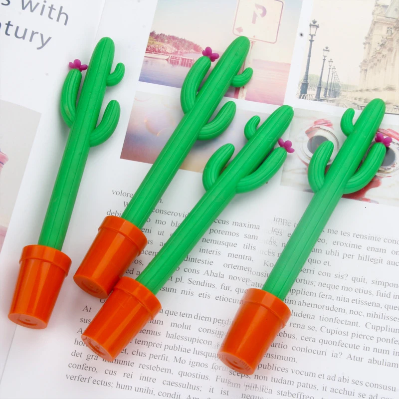 Эллен Брук 1 шт. искусственная кожа кактус Горшечное растение шариковая ручка