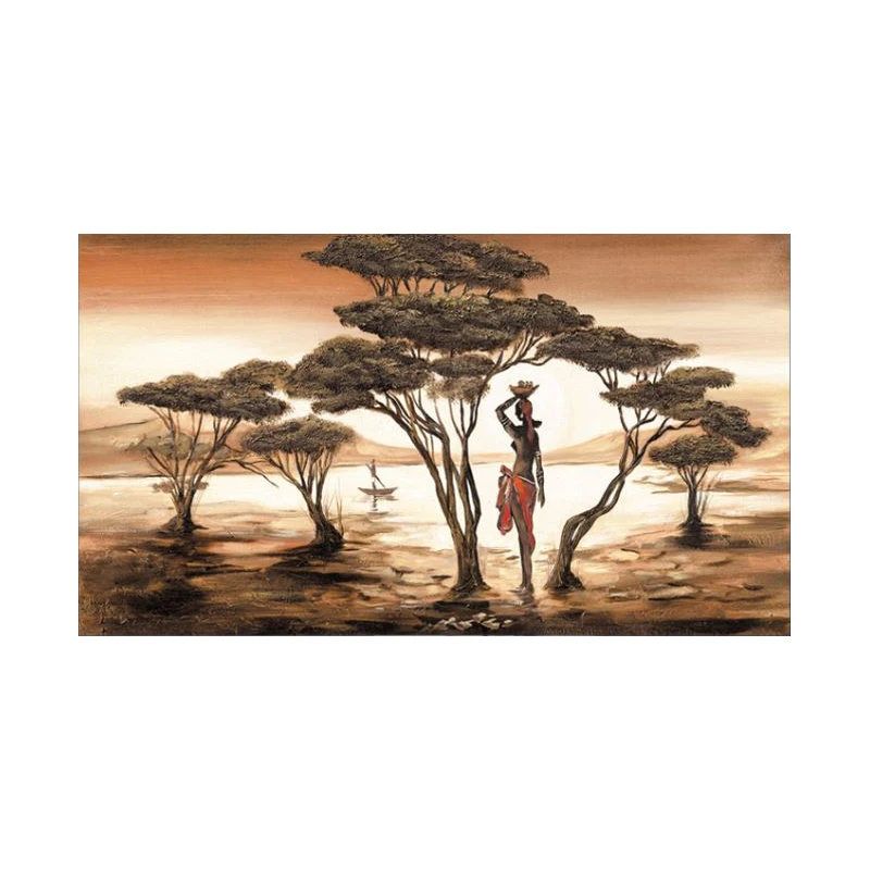

Abstract African Woman Paintings On The Wall Classical Sunset Landscape Wall Art Canvas Prints And Posters Pictures Home Decor